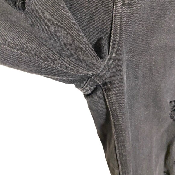 American Eagle Women's Size 2 Mom Straight Jean Distressed Faded Black Denim 90s - Picture 5 of 14